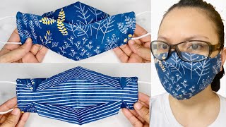 NO FOG on Glasses  How to sew 3D Face Mask  DIY Face Mask [upl. by Anuahsar]