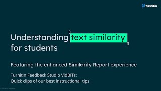 Understanding text similarity for students Enhanced similarity report [upl. by Asyal732]