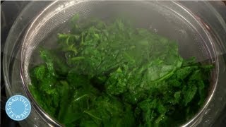 Blanching and Draining Spinach  Martha Stewarts Cooking School  Martha Stewart [upl. by Nolasba428]