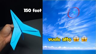 fácil 150 pies cómo hacer un avión de papel fácil que vuele alto [upl. by Peirce]