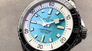 Breitling SuperOcean 44 Turquoise Blue A17376211L2S1 Breitling Watch Reveiw [upl. by Novi]