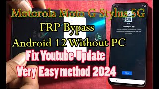 Motorola Moto G Stylus 5G FRP UnlockBypass Google Account Lock Android 12 Without PCFree 2024 [upl. by Adnoral]