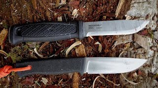 KNIFE OFF Mora Garberg vs Fallkniven F1 [upl. by Ardiedal]