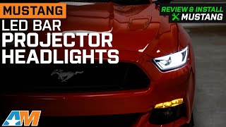 20152022 Mustang LED Bar Projector Headlights Review amp Install [upl. by Felicia]