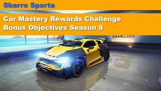 Asphalt 8 Sbarro Sparta Car Mastery Rewards and Objectives S9 [upl. by Aknahs]