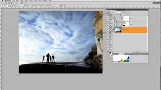 PHOTOSHOP CS5 correzione cielo bruciato sovraesposto [upl. by Eicam]