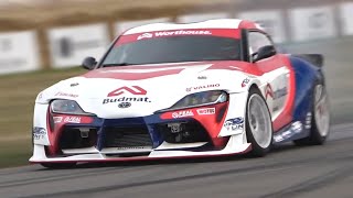 Piotr Wiecek 2JZ Toyota Supra A90  Drifting at Goodwood FOS 2023 [upl. by Drauode]