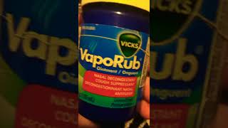 Vicks vaporub NASAl decongestant cough suppressant ointment lemon scent blmprotest eatingchallenge [upl. by Harcourt]