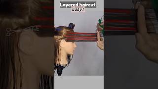 EasyLAYERED HAIRCUT haircuttutorial shortvideo [upl. by Suiluj]