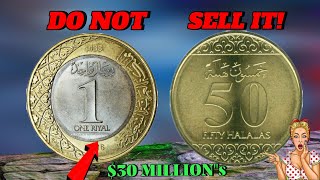 TOP 2 RAREST SAUDI COINS 50 Halalas amp 1 Riyal Old Coins Worth BIG MONEY💰 [upl. by Louisa598]