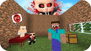 NOOB VS CREEPYPASTA CASA UN JEFE EN PAÑALES MINECRAFT TROLL  ROLEPLAY [upl. by Shirk]