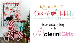 Kimberbells Cup of Cheer Embroideralong with Material Girls 7 House Blocks [upl. by Eisak]