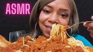 MUNCHIES SPAGHETTI AND CHARDONNAY asmr smackingsounds [upl. by Ulita]