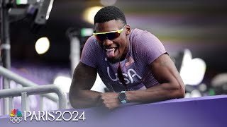 Fred Kerley shows patience while coasting into mens 100m semifinal  Paris Olympics  NBC Sports [upl. by Halian]