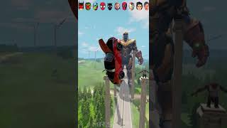 Super Heros Cars vsThanos  😱 BeamNGDrive [upl. by Hurless]