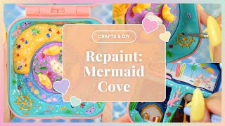 🎨CRAFTS🎨 Polly Pocket Repaint 5 Mermaid Cove Hidden Hideouts [upl. by Kentigerma]