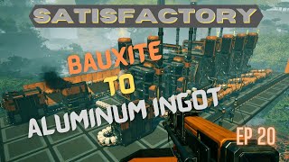 Satisfactory Bauxite refinement in update 4 getting Aluminum Ingots [upl. by Nehgem]