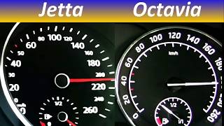 Volkswagen Jetta 20 TDI vs Skoda Octavia 20 TDI top Speed test [upl. by Inalial]