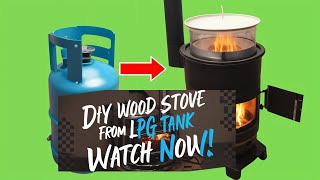 LPG TANK TRANSFORMED 2 IN 1 WOOD STOVE amp GRILL 🔥 DIYWoodStove [upl. by Runck]