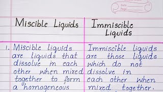 Difference between Miscible Liquids and Immiscible Liquids [upl. by Adamo]