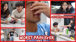 WORST PAIN EVER Our one month Anniversary vlog731 [upl. by Tinaret357]