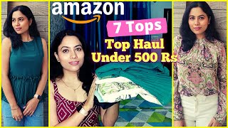 Amazon Top Haul Under 500 Rs  Trendy Summer Tops  2022 Top From Amazon  OfficeCollege Top [upl. by Ailaroc]