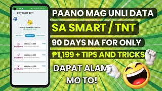 Paano Mag UNLI DATA sa SMART at TNT 90 days UNLI DATA sa SMART at TNT for only 1199 Pesos [upl. by Treve]