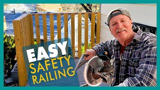 DIY Deck Guardrail Building a CHEAP and Quick Deck Railing for Home Safety [upl. by Bergen]