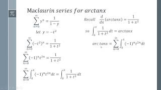 How to Find the Maclaurin Series of arctanx ie inverse tanx [upl. by Kanya]