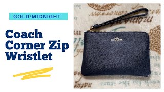 Coach Corner Zip Wristlet in signature canvas Review😍 COACH WRISTLET BAG [upl. by Nnairol]