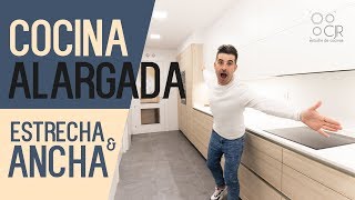 COCINA alargada ESTRECHA 🔴 grande 👆🏻y blanca Cocinas CJR [upl. by Laughlin]