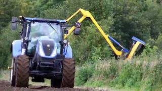 HedgeCutting with New Holland T6 180 [upl. by Adaj58]