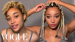 Amandla Stenbergs Guide to Box Braids Smoky Eyes and TikTok Brows  Beauty Secrets  Vogue [upl. by Repard973]