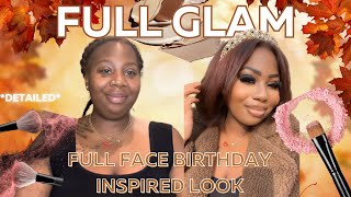 AFFORDABLE BIRTHDAY FULL COVERAGE GLAM MAKEUP IDEABROWNIE EYESHADOW FOR BEGINNERSBROWN SKIN MAKEUP [upl. by Dnaltruoc940]