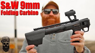 New SampW Folding 9mm Carbine MampP FPC First Shots [upl. by Inaj]