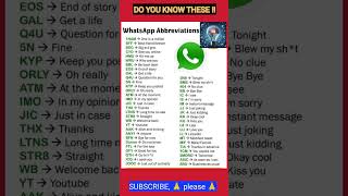 quotTop WhatsApp Abbreviations You Should Know  Text Like a Proquot [upl. by Anitram680]