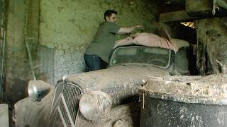 Voitures abandonnées  Cyril retrouve une Citroën Traction [upl. by Ettesil]