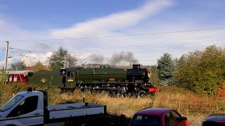 LMS jubilee 5596 Bahamas at Back Saltaire Road Shipley on 22102024 [upl. by Atiugal]