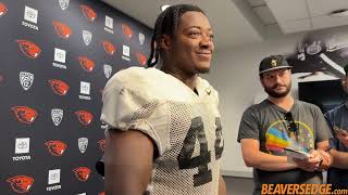 Oregon State ILB Melvin Jordan Talks Idaho State Defense amp MORE [upl. by Fabrin]