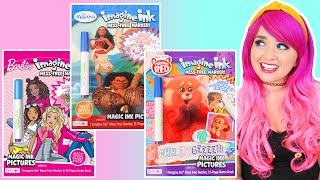 Coloring Barbie Moana amp Turning Red GIANT Magic Ink Coloring amp Activity Game Books  Imagine Ink [upl. by Brouwer272]