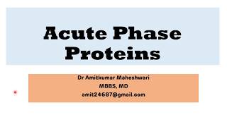 C Reactive Protein CRP  Acute Phase Proteins Biochemistry  Dr Amit Maheshwari [upl. by Valerle]