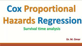 Cox Proportional Hazards Regression Survival time analysis [upl. by Caryn369]