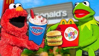 Kermit the Frog and Elmos Drive Thru Shenanigans McDonalds amp Dairy Queen [upl. by Lenra]