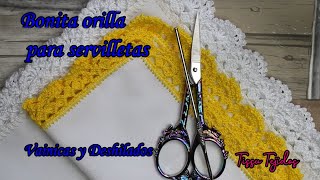 ORILLA PARA SERVILLETASTEJIDO EN GANCHILLOFACIL [upl. by Hiltan530]