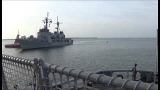 Two Bangladesh Navy ships arrive at the Port of Colombo [upl. by Aidnyl]