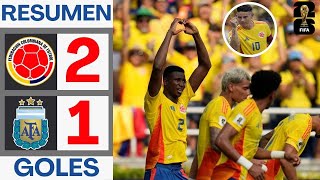 Colombia vs Argentina 21 Goles y Resumen  GOL CARACOL [upl. by Akkinahs]