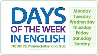 Days of the week in English [upl. by Aniat984]