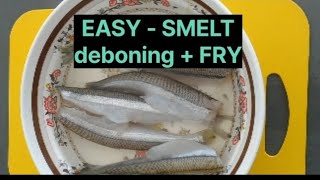 EASY  SMELT fish  Debone  Butterfly amp FRY [upl. by Rehpinnej]