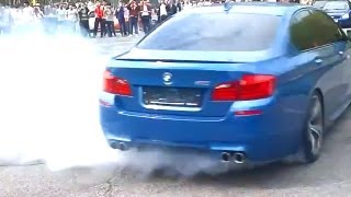 BMW M5 F10 Drift Powerslide with Smoke  V8 Exhaust Sound Action [upl. by Elakram]