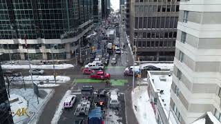 Downtown Final flight over Kent Streets immobilized traffic of the truck convoy 1312022 [upl. by Ogirdor]